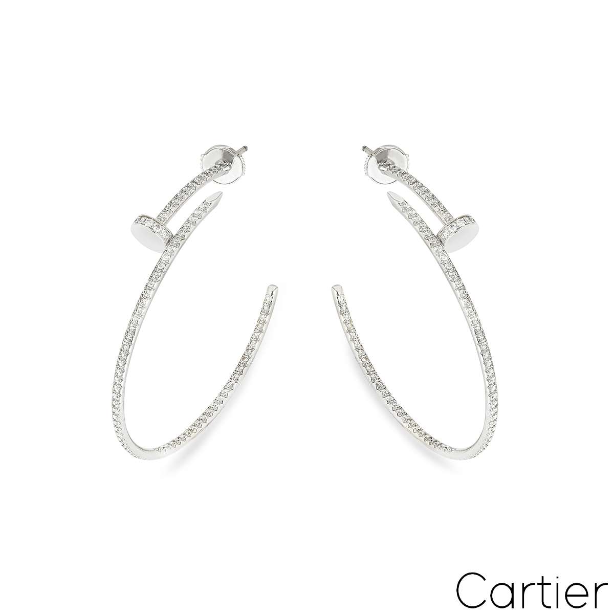 Cartier White Gold Large Juste Un Clou Diamond Earrings 1.26ct N8515008 Cartier White Gold Large Juste Un Clou Diamond Earrings 1.26ct N8515008